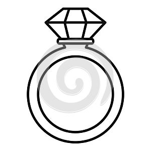 Ceremonial diamond ring icon, outline style