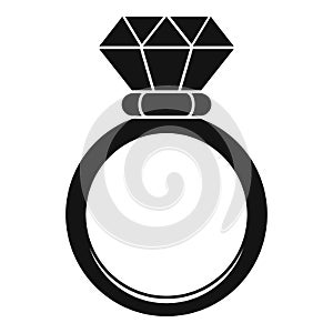 Ceremonial diamond ring icon, simple style