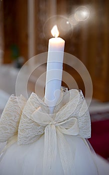 ceremonial Greek Orthodox wedding candle
