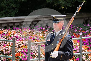 Ceremonial guard at the Tomb of the Unknown at Arlington Nation