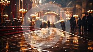 ceremonial hall decorated for an important event