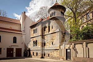 The Ceremonial Hall nearby the Old-New Synagogue is the oldest active synagogue in Europe, completed in 1270 and is home of th photo