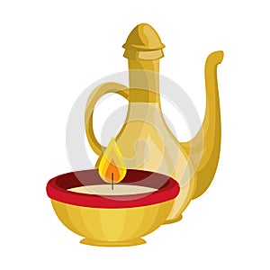 ceremonial teapot and candle