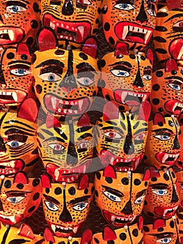 Ceremonial traditional  jaguar mask of Mexico