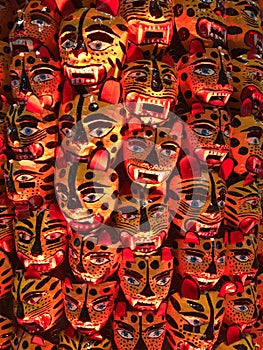 Ceremonial traditional jaguar mask of Mexico