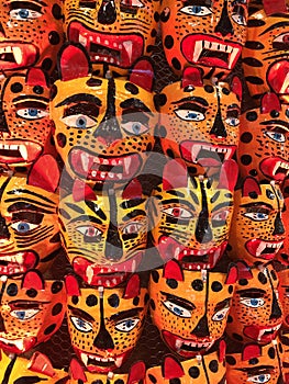 Ceremonial traditional jaguar mask of Mexico