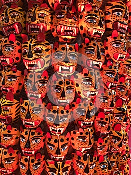 Ceremonial traditional  jaguar mask of Mexico