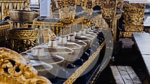 Ceremony gongs in Pura Besakih Temple in Bali Island, Indonesia