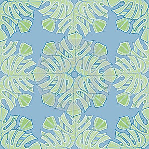 Ceriman Leaf Vector Background Pattern photo