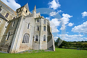 Cerisy-la-Foret church view