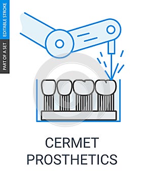 Cermet dental prosthetics icon