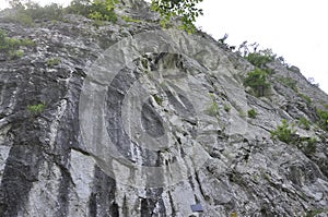 Cerna Mountain Cliff from Baile Herculane Resort in Romania