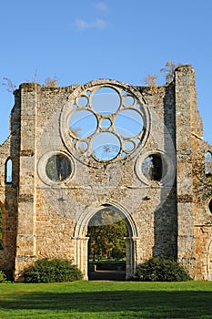 Cernay la Ville, France - april 3 2017 : Vaux de Cernay abbey