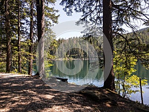 Cerne jezero (Black lake) in Sumava mountains in Czech Republic