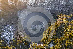 Cerne jezero in south bohemia in Czech Republic