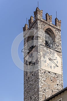 Cernellated stone bell tower, Rovato, Italy