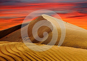 Cerro Blanco sand dune evening sunset desert peru Nasca photo