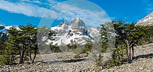 Cerro Castillio mountain national park panorama in Chile, Aysen, Ptagonia photo