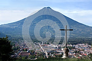 Cerro de la Cruz, near Antigua Guatemala, volcano Acatenango
