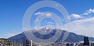 Cerro de la Silla with Ice on winter photo