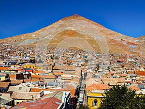 Cerro Rico Mountain above Potosi in Bolivia