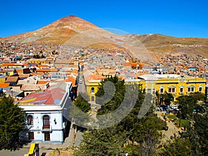 Cerro Rico Mountain above Potosi in Bolivia