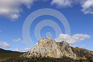 Cerro Romero limestone formation in Ardales, Malaga province. Spain photo