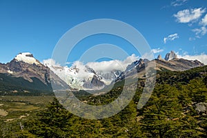 Cerro Torre covered in clouds in Patagonia - El Chalten, Argentina