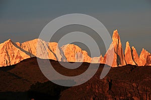 Cerro Torre mountainline at sunrise, Patagonia, Argentina