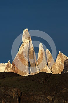 Cerro Torre mountainline at sunrise, Patagonia, Argentina