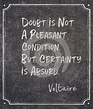 certainty is absurd Voltaire