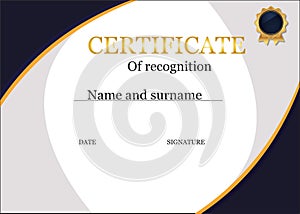 Certificate of Appreciation, Elegant Diploma of Merits photo