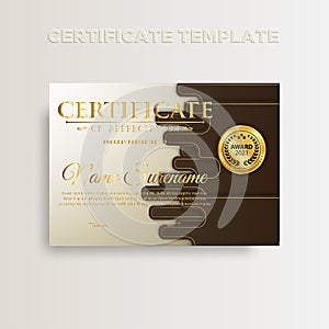 Modern certificate template in gradation and gold colors, luxury and modern style and award style vector image. Suitable for appre