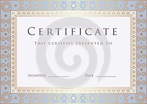 Certificate / Diploma award template. Pattern