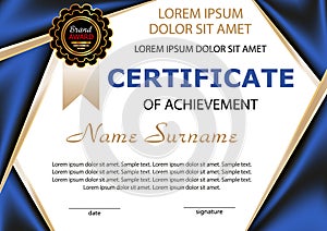 Certificate of achievement. Award winner. Vector