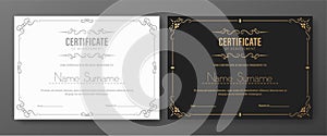Certificate of achievement with classic frame