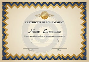 Certificate of Achievement with a decorative