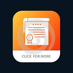 Certificate, Achievement, Degrees, Award Mobile App Icon Design