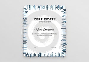 Certificate of Achievement design features a