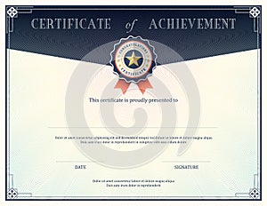 Certificate of achievement design template