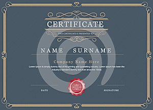 Certificate achievement frame border vector elegant