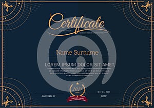 Certificate of achievement frame design template