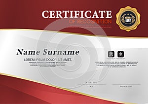 Certificate of achievement frame design template,blue.