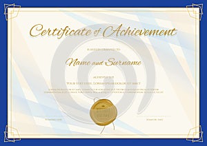 Certificate of Achievement template in modern theme