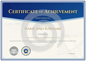 Certificate of achievement template in vector