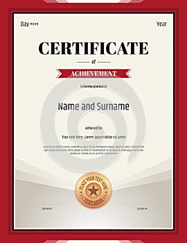 Certificate of achievement template in vector