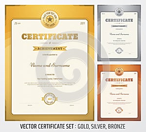 Certificate of achievement template in vector