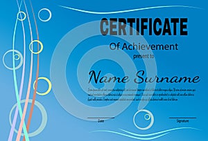 Certificate of achievement template in vector