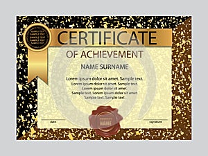 Certificate of achievement template. Vector