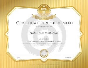 Certificate of achievement template in vector with applied Thai